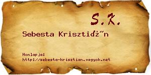 Sebesta Krisztián névjegykártya